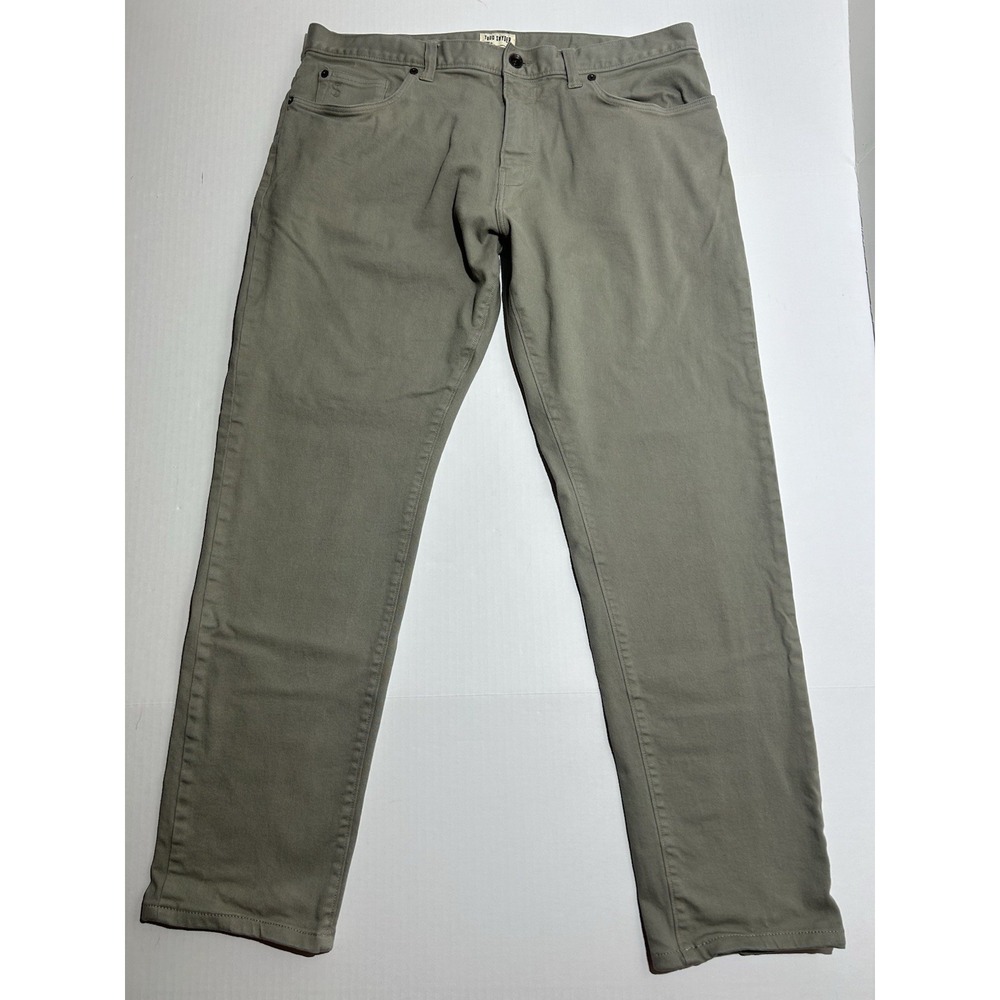 Todd Snyder Tab Front Chino Pant Mens 36x32 Tan Slim Fit Stretch Casual EUC